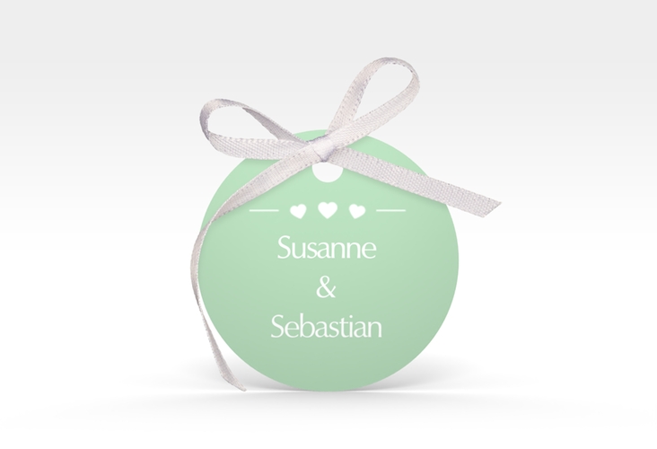 Geschenkanhänger Hochzeit Jena Geschenkanhänger, rund mint hochglanz