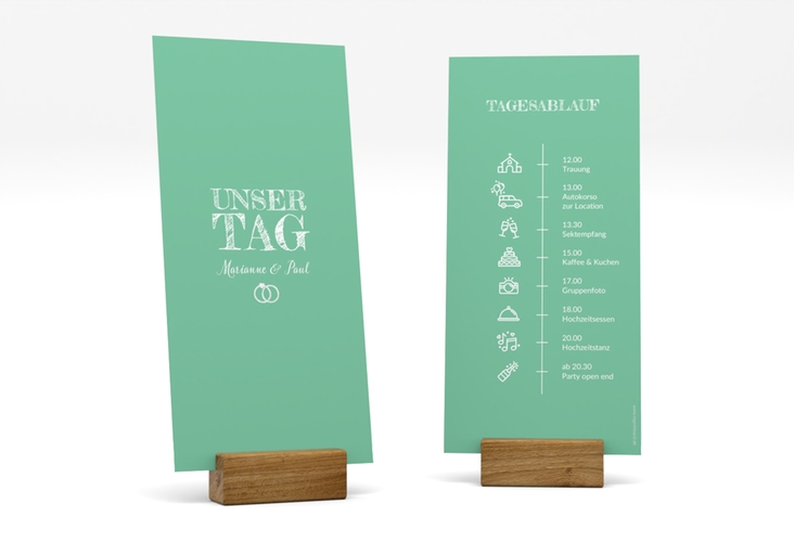 Tagesablauf Hochzeit Rise lange Karte hoch