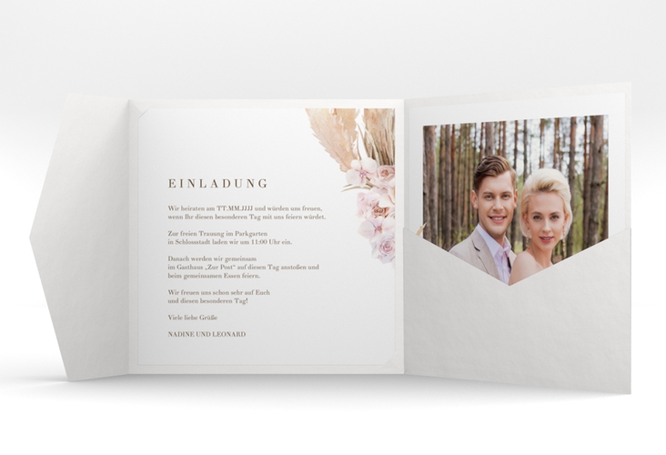 Hochzeitseinladung Nude Pocketfold hochglanz