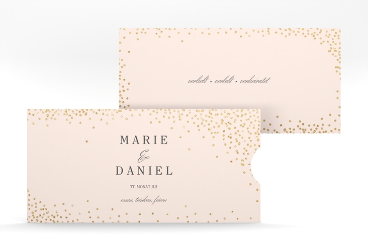 Hochzeitseinladung Glitter Einsteckkarte rosa