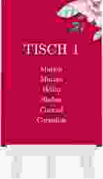 Tischaufsteller Hochzeit Blooming Tischaufsteller rot