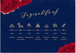 Klick: Details zu Tagesablauf Poster Hochzeit "Cherie" anzeigen Tagesablauf Poster Hochzeit Cherie 70 x 50 cm Poster gold