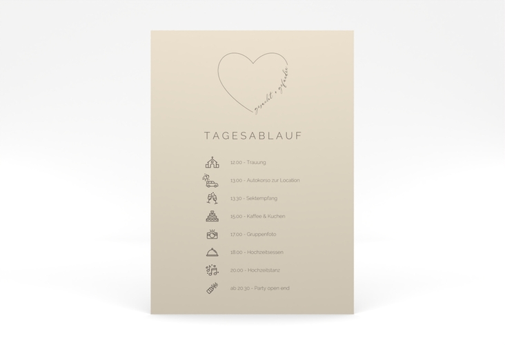 Tagesablauf Poster Hochzeit Lebenstraum 50 x 70 cm Poster