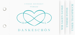Klick: Details zu Dankeskarte Hochzeit "Infinity" anzeigen Dankeskarte Hochzeit Infinity Booklet tuerkis