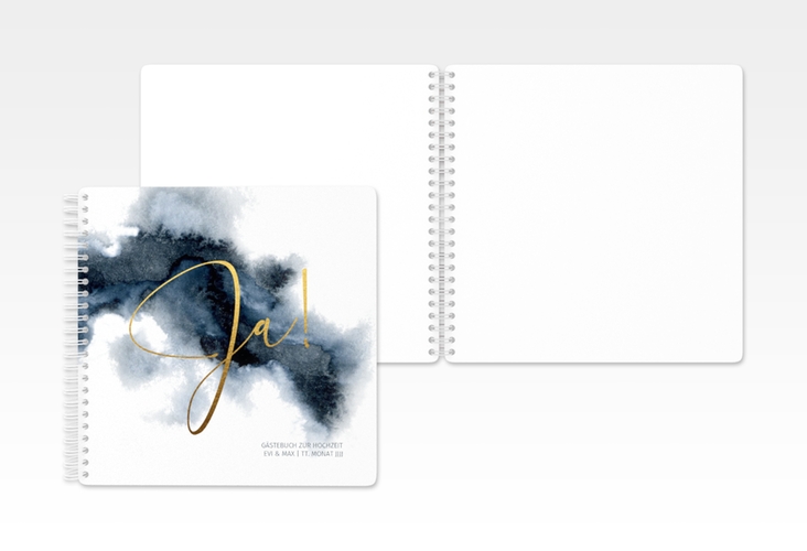 Gästebuch Hochzeit Aquarellic Ringbindung weiss