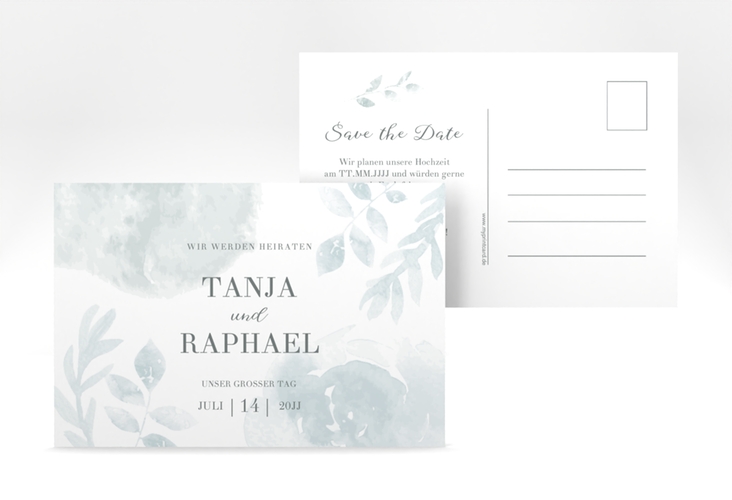 Save the Date-Postkarte Blätterdruck A6 Postkarte