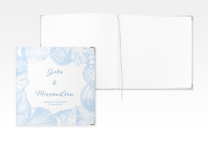 Gästebuch Selection Hochzeit Muschelreich Leinen-Hardcover blau