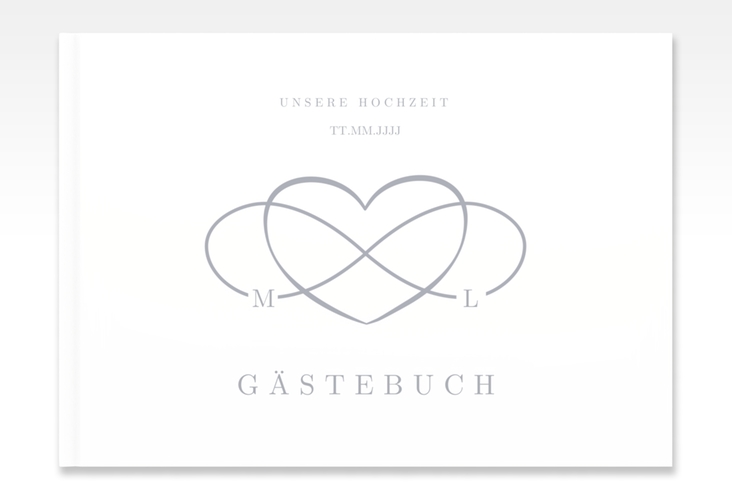 Gästebuch A4 quer Infinity A4 quer, Hardcover grau