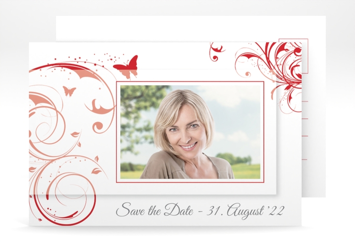 Save the Date-Postkarte Geburtstag Papillon A6 Postkarte