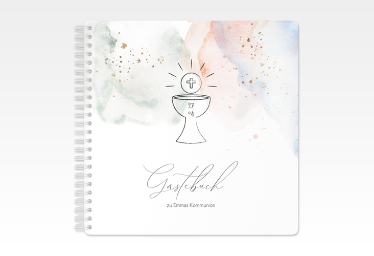 Gästebuch Kommunion Buntheit Ringbindung bunt