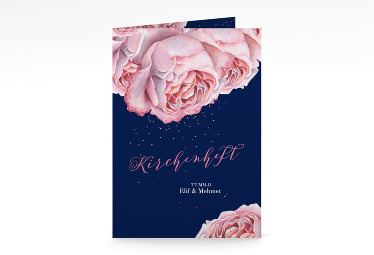 Kirchenheft Hochzeit Cherie A5 Klappkarte hoch rosa