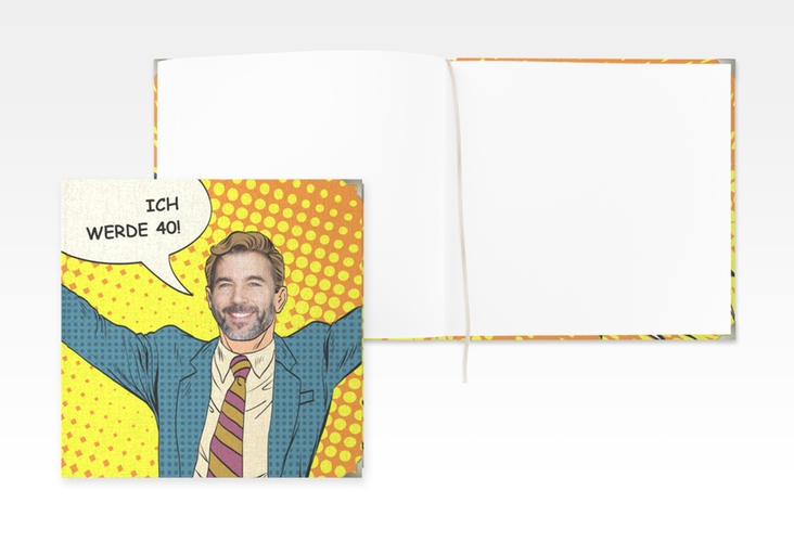 Gästebuch Selection Geburtstag "Popart Man" Leinen-Hardcover