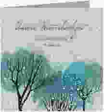 Hochzeitseinladung Winterhochzeit quadr. Klappkarte blau