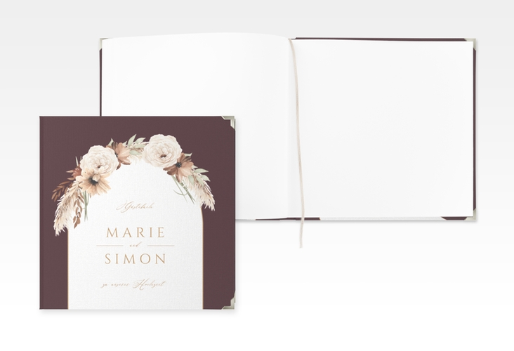 Gästebuch Selection Hochzeit Blumenbogen Leinen-Hardcover rot