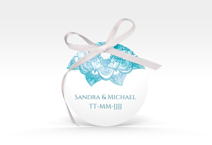 Geschenkanhänger Hochzeit Delight Geschenkanhänger, rund tuerkis