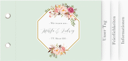 Klick: Details zu Hochzeitseinladung "Prachtvoll" anzeigen Hochzeitseinladung Prachtvoll Booklet mint