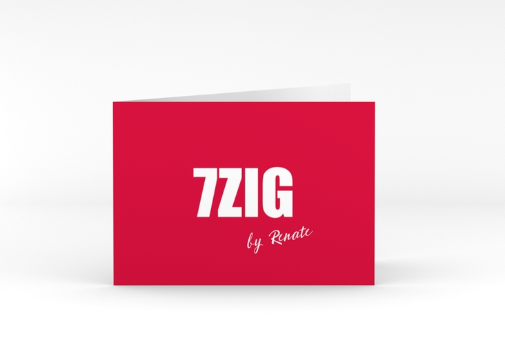 Einladung 70. Geburtstag Zig A6 Klappkarte quer rot hochglanz