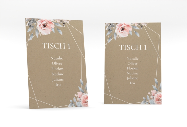 Tischaufsteller Hochzeit Perfection Tischaufsteller mit rosa Rosen