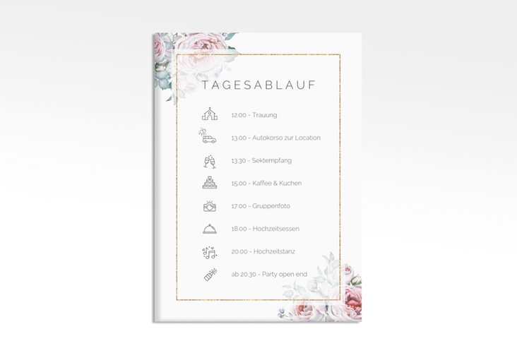 Tagesablauf Leinwand Hochzeit Embrace 50 x 70 cm Leinwand weiss