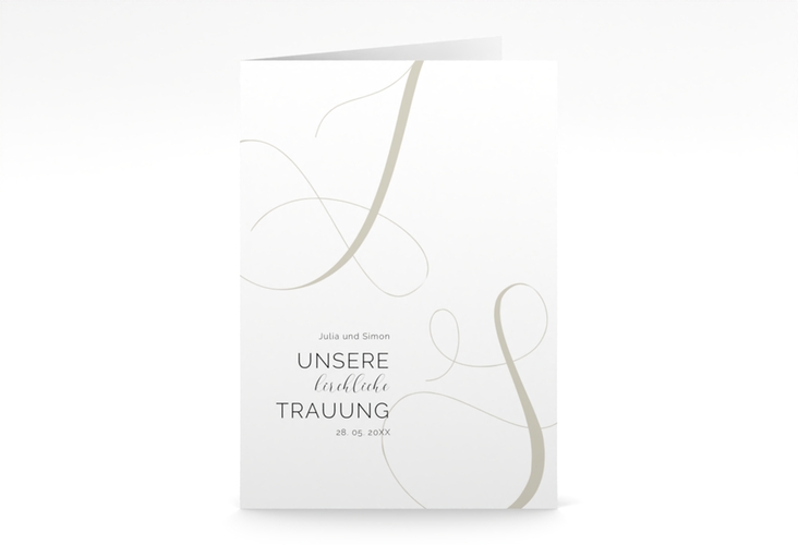 Kirchenheft Hochzeit Eheschließung A5 Klappkarte hoch weiss hochglanz