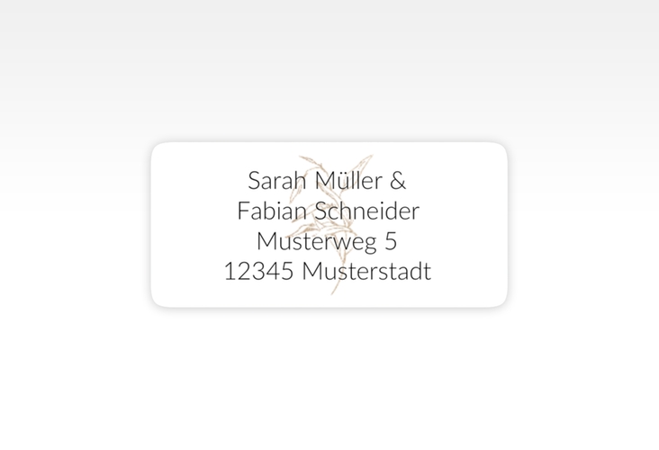 Absenderetikett Hochzeit Seed 45,7 x 21,2 mm weiss mit Pflanzen-Illustration und elegantem Datum