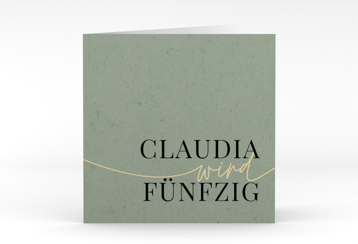 Einladung 50. Geburtstag Einfach quadr. Klappkarte