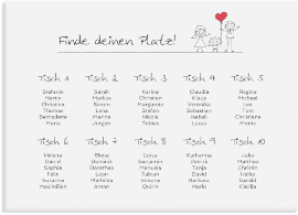 Klick: Details zu Sitzplan Leinwand Hochzeit "Family" anzeigen Sitzplan Leinwand Hochzeit "Family" 70 x 50 cm Leinwand