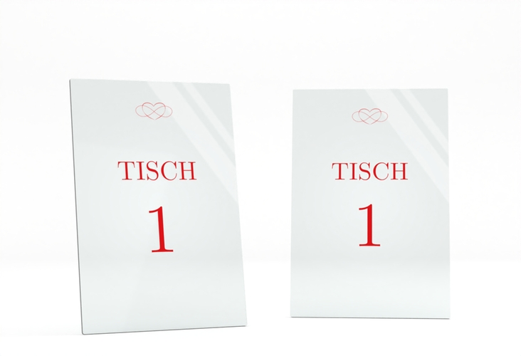 Tischnummer Acryl Hochzeit Infinity Tischaufsteller Acryl rot