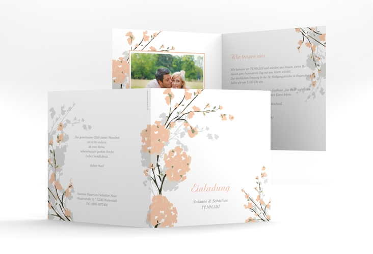Hochzeitseinladung Salerno quadr. Klappkarte
