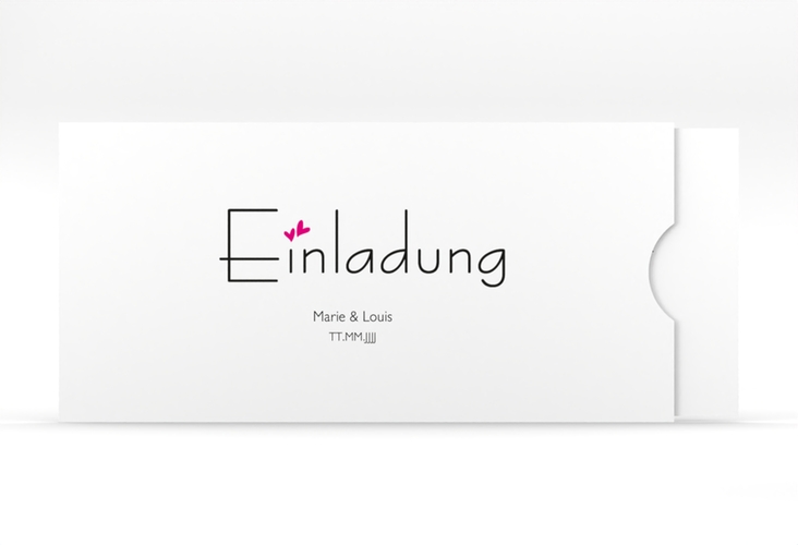 Hochzeitseinladung Twohearts Einsteckkarte pink