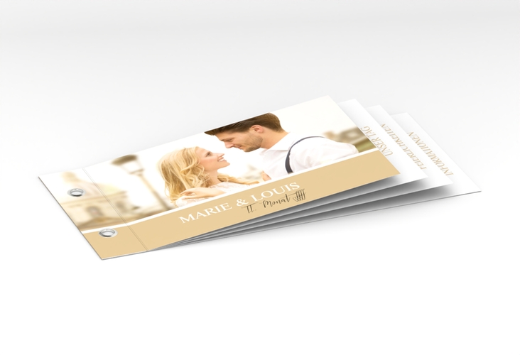 Hochzeitseinladung Balance Booklet beige