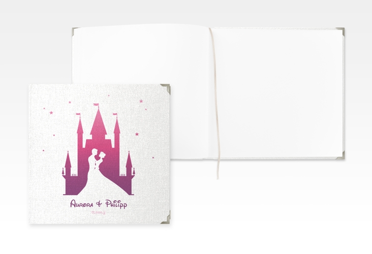 Gästebuch Selection Hochzeit Castle Leinen-Hardcover pink