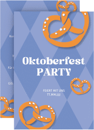Party Einladungskarte Oktoberfest A6 Karte hoch lila