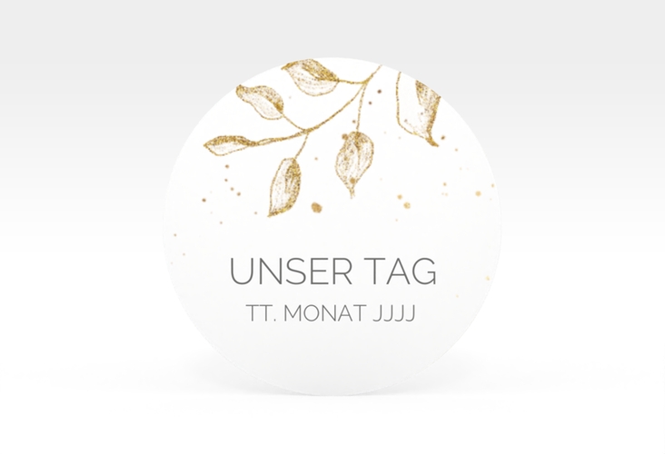 Aufkleber Hochzeit Blattgold Aufkleber, selbstklebend, rund gold