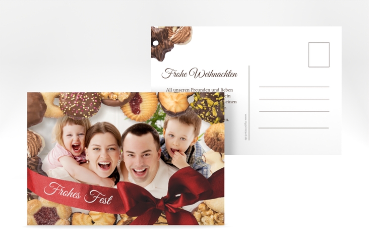 Weihnachtskarte "Cookies" A6 Postkarte mit Weihnachtsplätzchen und Foto