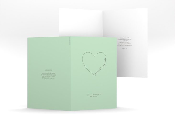 Kirchenheft Hochzeit Lebenstraum A5 Klappkarte hoch mint