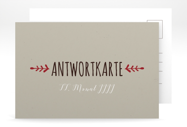 Antwortkarte Hochzeit Eden A6 Postkarte rot