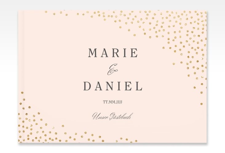 Gästebuch A4 quer Glitter A4 quer, Hardcover rosa