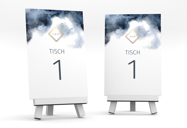 Tischnummer Hochzeit Aquarellic Tischaufsteller weiss