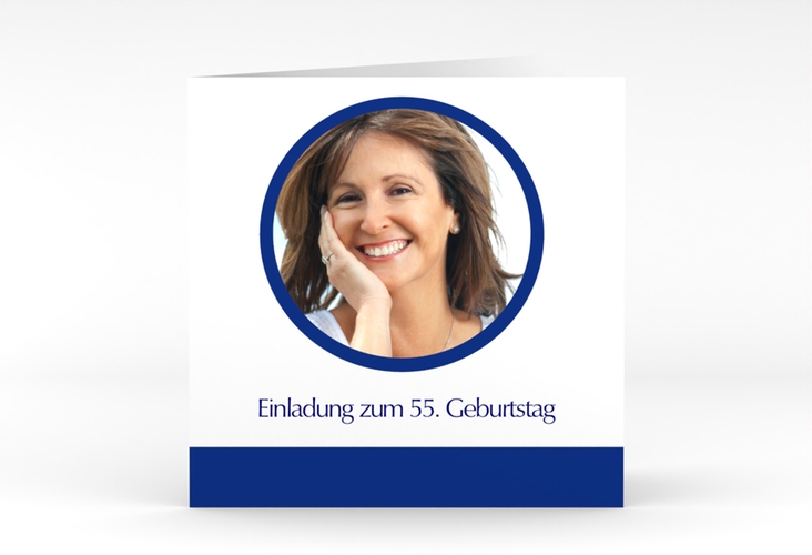 Einladung Geburtstag Anton/Antonia quadr. Klappkarte schlicht mit Foto