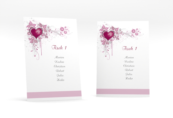 Tischaufsteller Hochzeit Triest Tischaufsteller pink