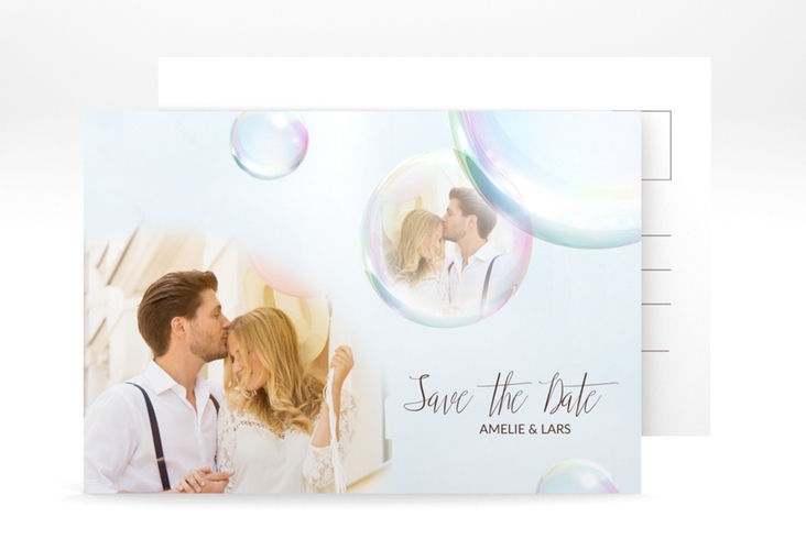 Save the Date-Postkarte Dreams A6 Postkarte weiss hochglanz