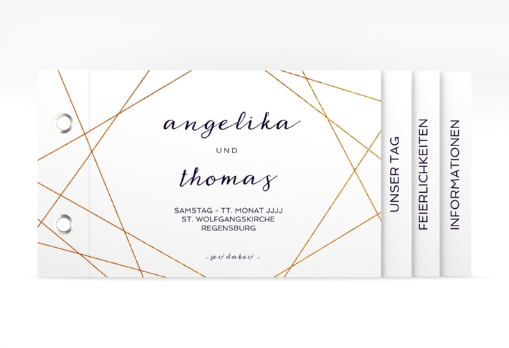 Hochzeitseinladung Asymmetry Booklet weiss