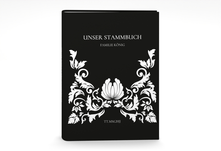 Stammbuch A5 Royal Stammbuch A5 schwarz mit barockem Blumen-Ornament