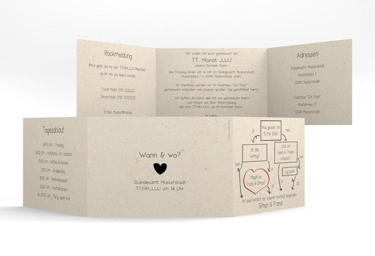 Hochzeitseinladung Entscheidung A6 Doppel-Klappkarte