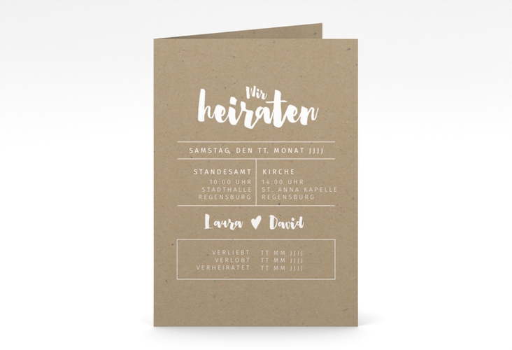 Einladungskarte Hochzeit Letterbox A6 Klappkarte hoch hochglanz