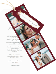 Klick: Details zu Hochzeitseinladung "Prachtvoll" anzeigen Hochzeitseinladung Prachtvoll Kartentrio rot