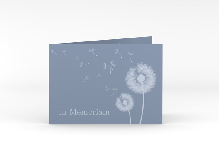 Trauerkarte Pusteblumen A6 Klappkarte quer blau