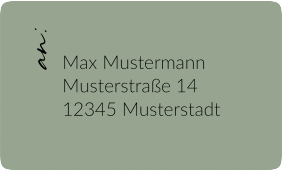 Empfängeretikett Hochzeit Your Name 63,5 x 38,1 mm gruen