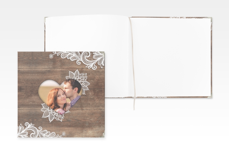 Gästebuch Selection Hochzeit Spitze Leinen-Hardcover braun